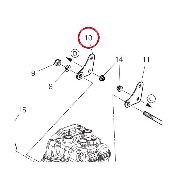 Socle direction gauche — réf. 8271P641AA | Ducati Store