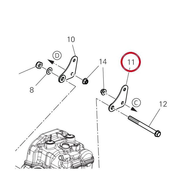 Socle direction droite — réf. 8271P651AA | Ducati Store