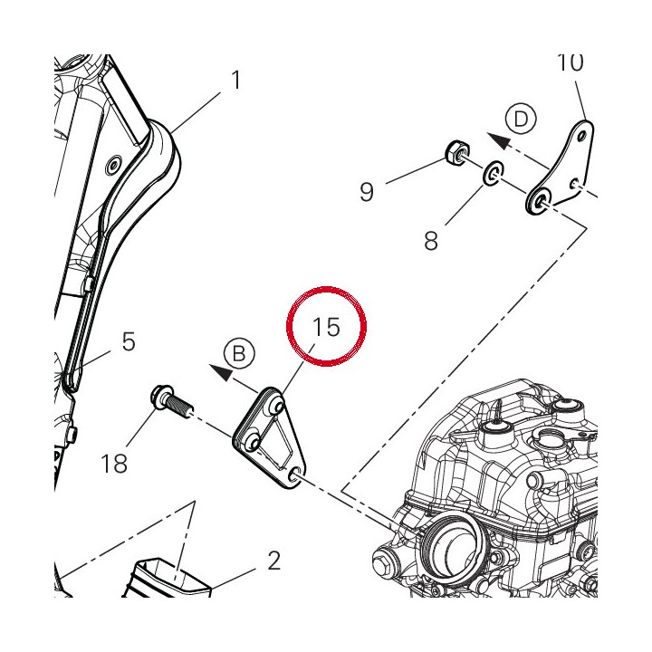 Plaque supérieure gauche — réf. 82719442AA | Ducati Store
