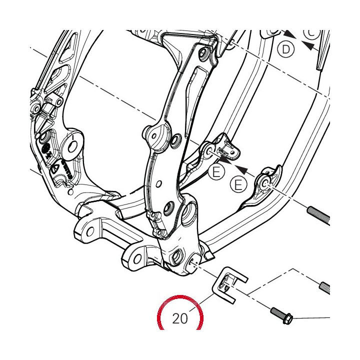 Plaque Porte-Repose-Pied — réf. 8241A932AA | Ducati Store
