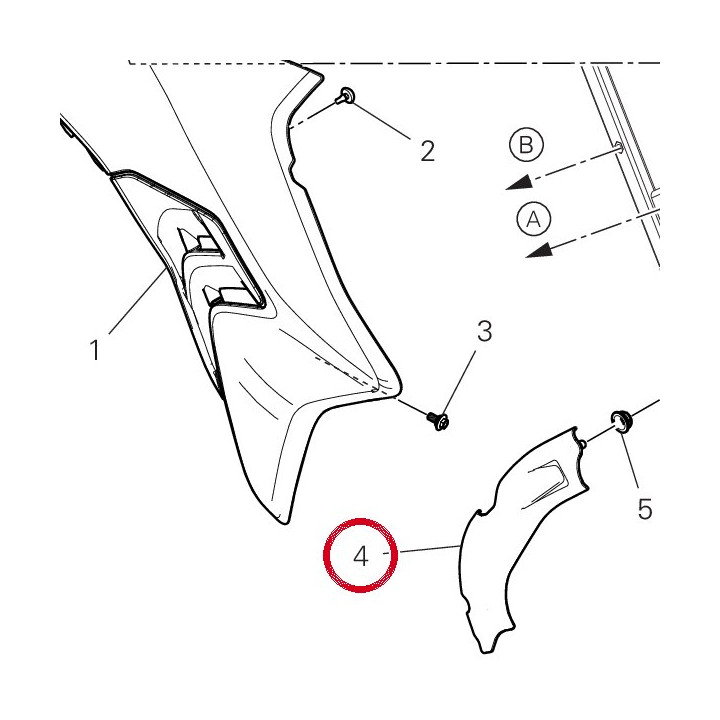 Couvercle droit 4601S372A — réf. 4601S372A | Ducati Store