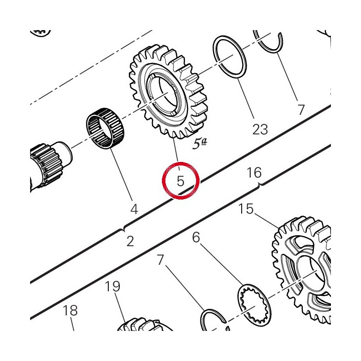 Engrenage menant 5Eme — réf. 17217221A | Ducati Store