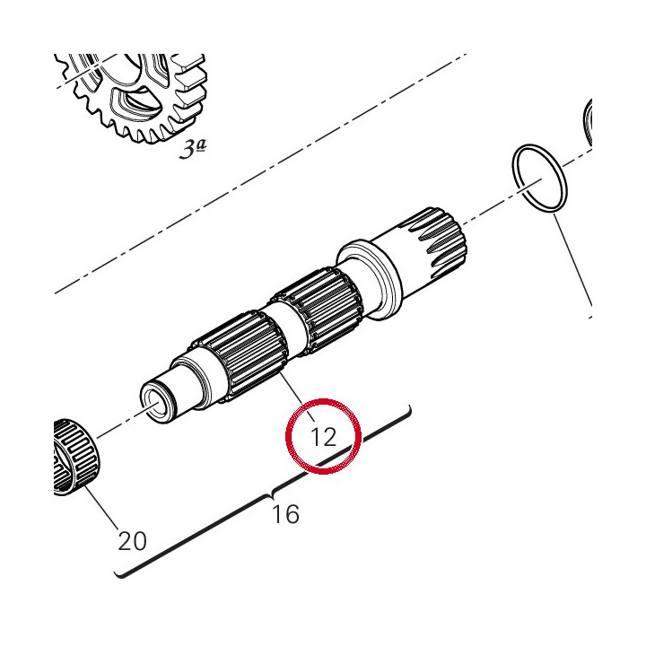 Arbre secondaire 14912751A — réf. 14912751A | Ducati Store