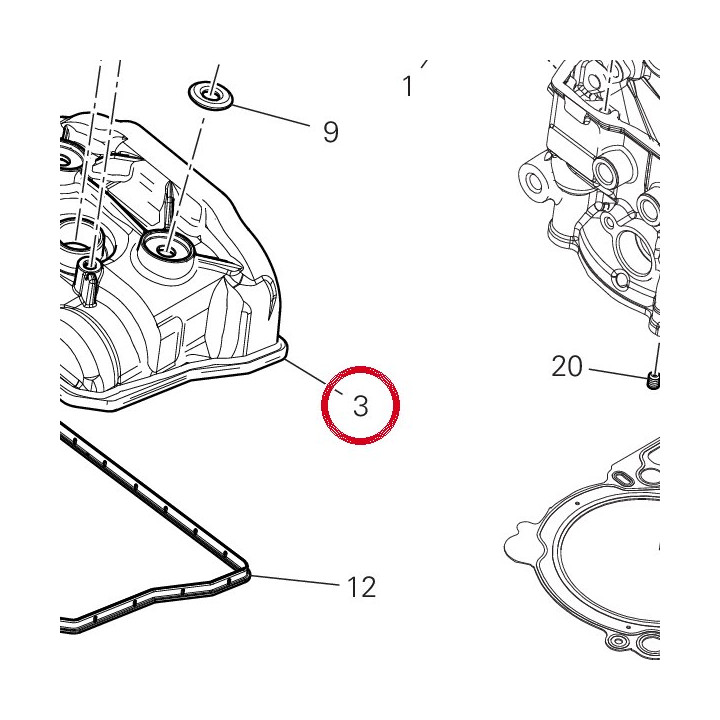 Couvercle soupapes — réf. 24718181A8 | Ducati Store