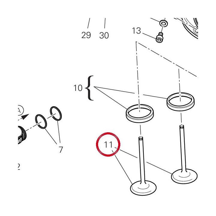 Soupape admission 21011331A — réf. 21011331A | Ducati Store