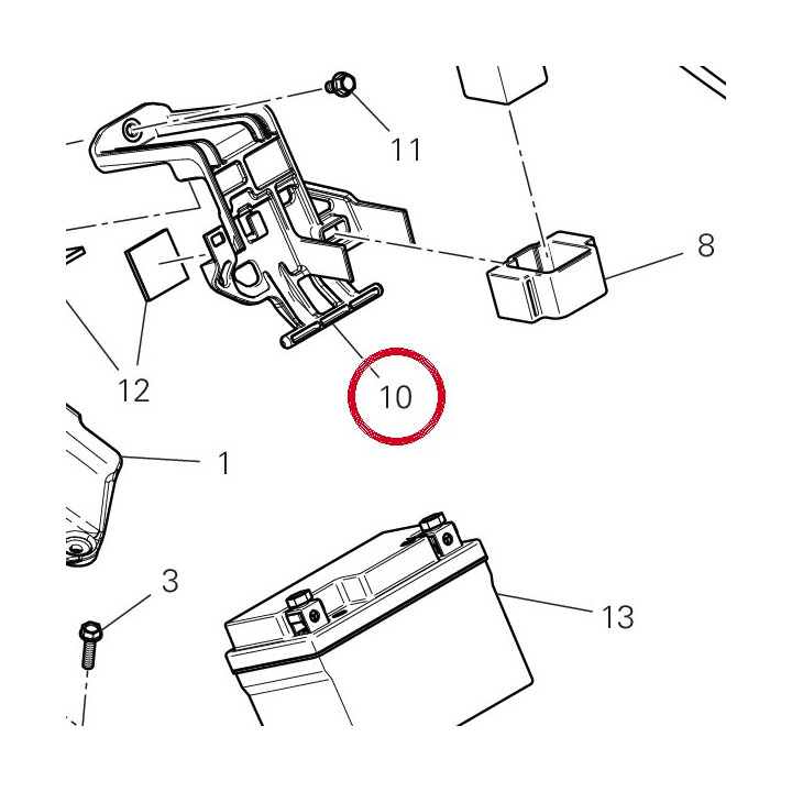 Support batterie 8291T041A — réf. 8291T041A | Ducati Store
