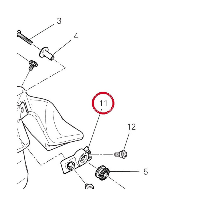 Tank bracket V21K 8301S081A — réf. 8301S081A | Ducati Store