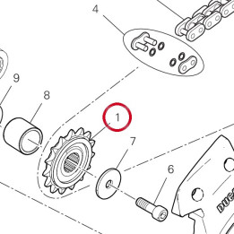 Pignon chaîne D15 44910821A — réf. 44910821A | Ducati Store