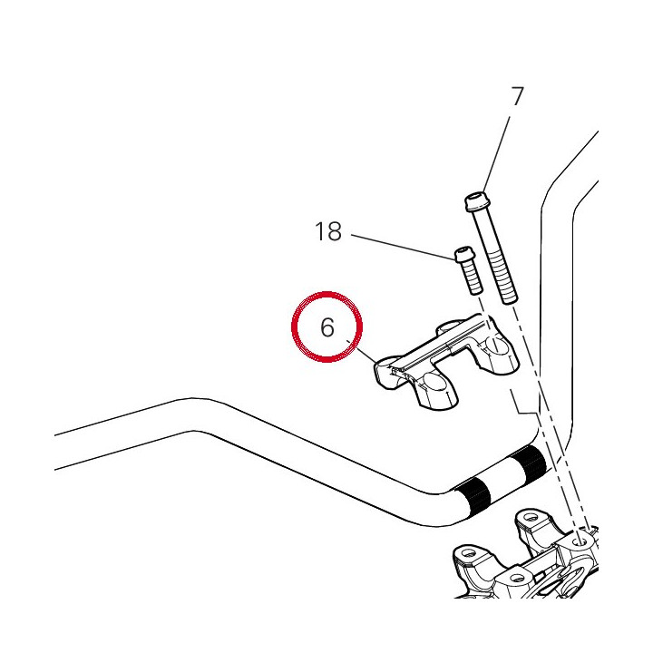 Cavalier guidon, supérieur — réf. 36016401AA | Ducati Store