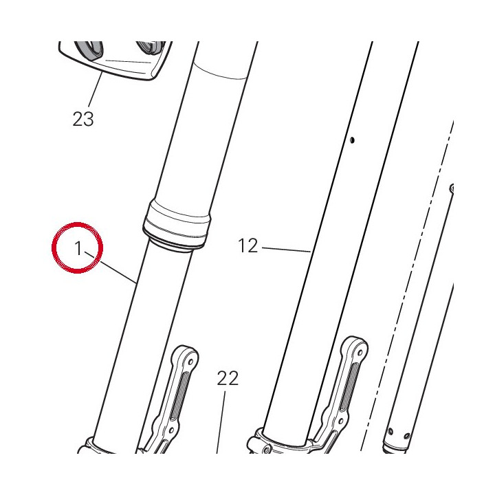 Fourche complète droit kyb — réf. 34421401A | Ducati Store