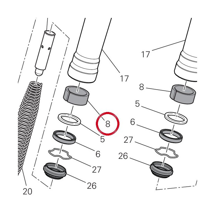 Douille inférieure 34914331A — réf. 34914331A | Ducati Store