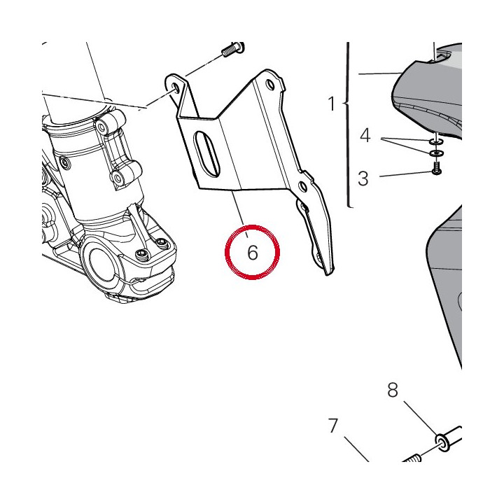 Bride gauche 8301S261AA — réf. 8301S261AA | Ducati Store