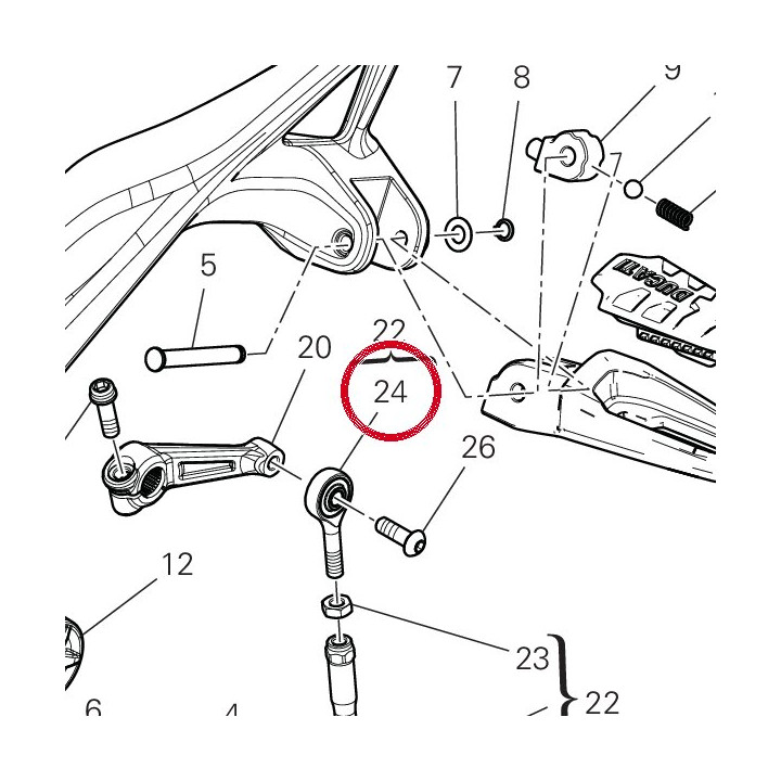 Joint à rotule droit — réf. 84850021A | Ducati Store