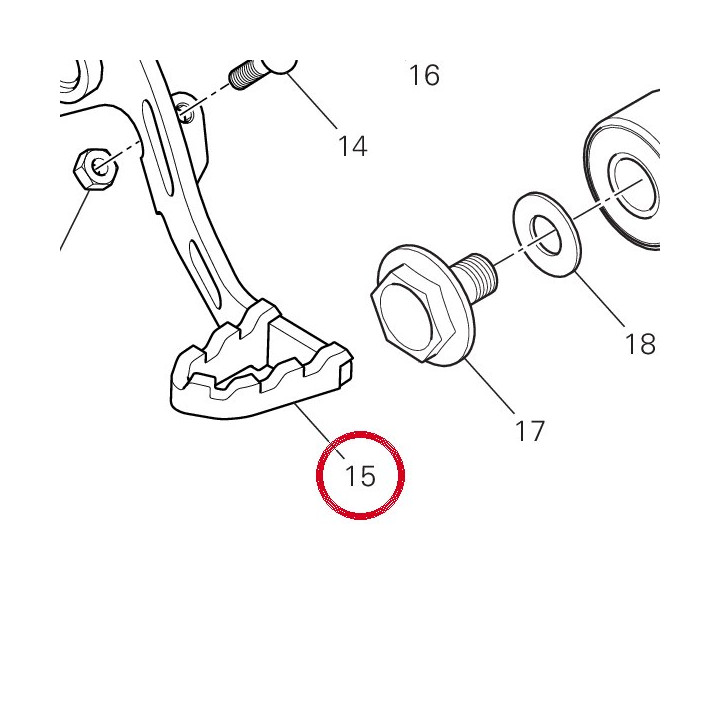 Levier de commande frein — réf. 45721011AB | Ducati Store