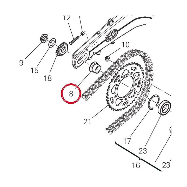 Entretoise ext. 7131A811A — réf. 7131A811A | Ducati Store