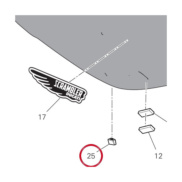 Tampon droit 86614011A — réf. 86614011A | Ducati Store