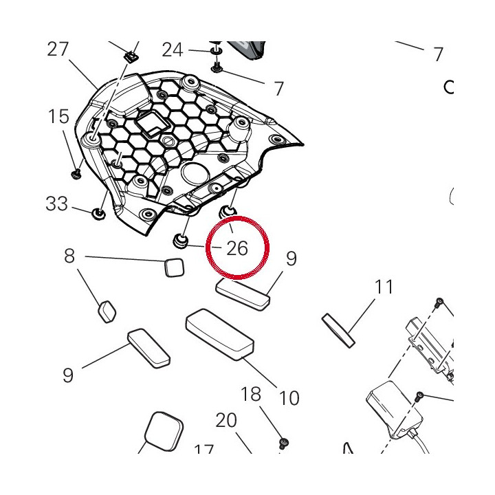 Tampon caoutchouc 86610611A — réf. 86610611A | Ducati Store