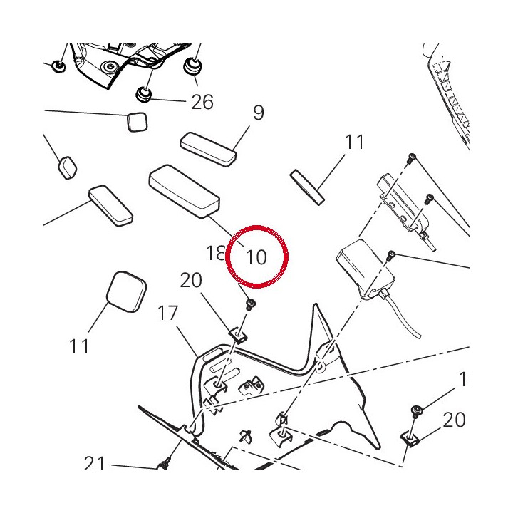 Caoutchouc support selle — réf. 86611881A | Ducati Store