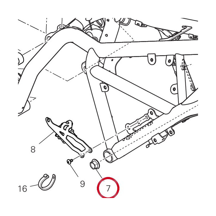Écrou à embase 74841011AA — réf. 74841011AA | Ducati Store