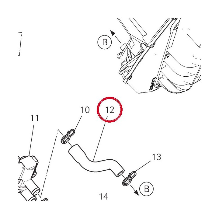 Tuyau air airbox 87713041A — réf. 87713041A | Ducati Store