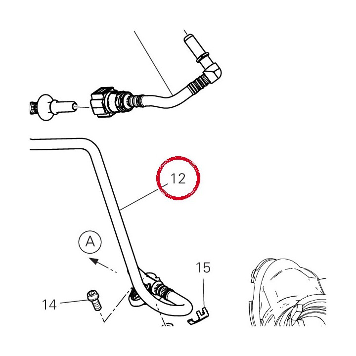 Tuyau inferiore destro — réf. 59028791A | Ducati Store