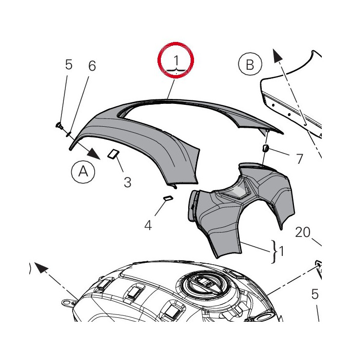 Cache réservoir (ensemble) — réf. 460PU461AA | Ducati Store