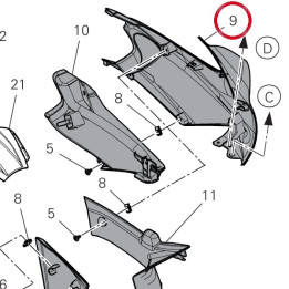 Carene gauche 48218111AA — réf. 48218111AA | Ducati Store