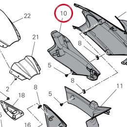 Déflecteur air gauche — réf. 4801U231A | Ducati Store