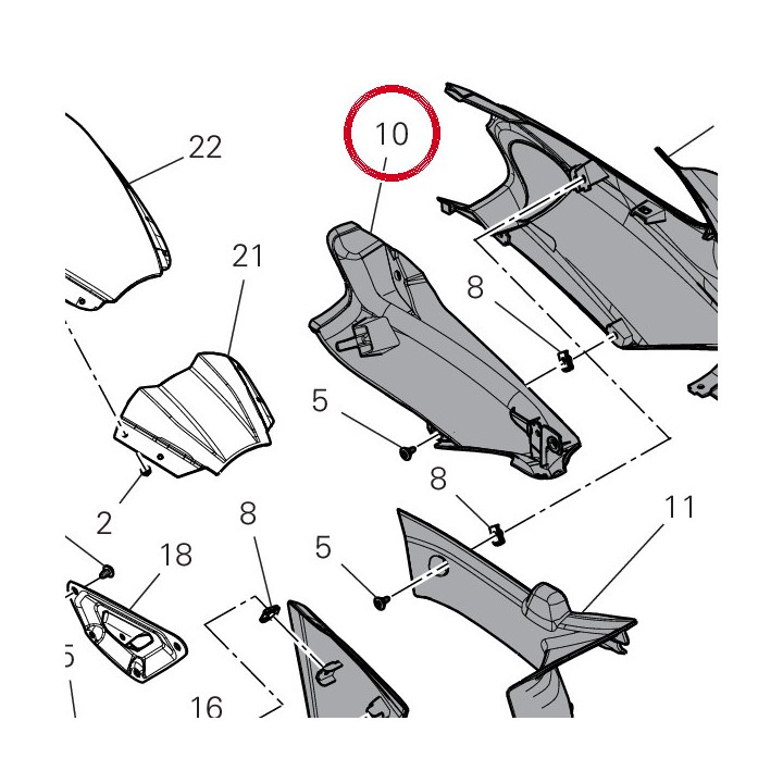 Déflecteur air gauche — réf. 4801U231A | Ducati Store