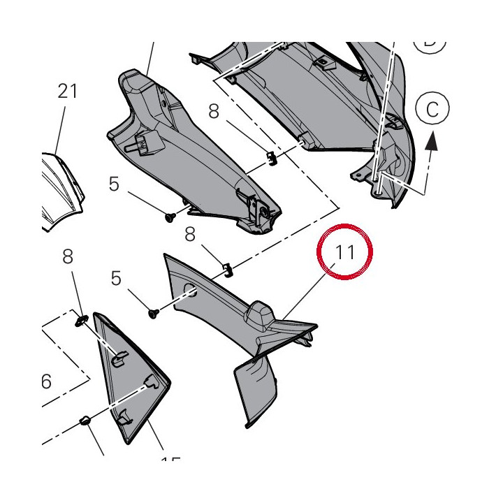 Couverture corps gauche — réf. 4601V791AA | Ducati Store