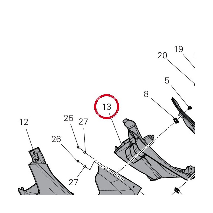 Déflecteur air droite — réf. 4801U241A | Ducati Store