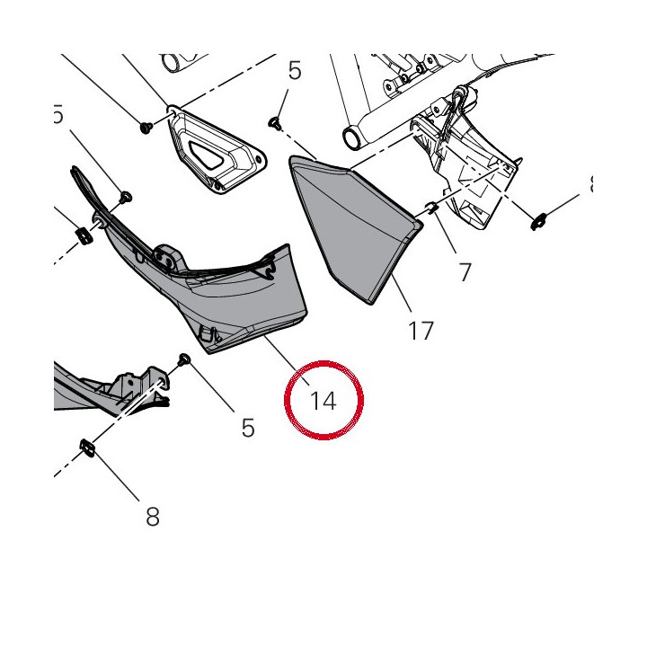 Couverture corps droit — réf. 4601V801AA | Ducati Store