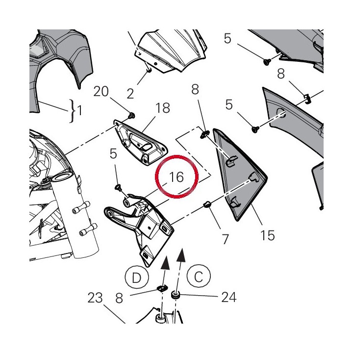 Cache radiateur 8291V781A — réf. 8291V781A | Ducati Store