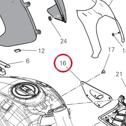 Couvercle gauche cadre — réf. 4601N011BA | Ducati Store