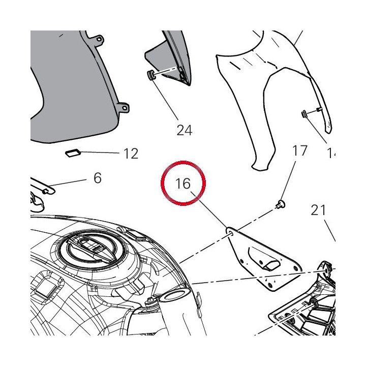 Couvercle gauche cadre — réf. 4601N011BA | Ducati Store