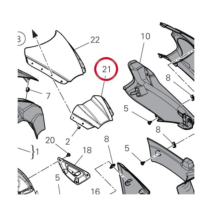 Cache Pare-Brise 4601U431A — réf. 4601U431A | Ducati Store