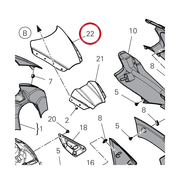 Pare-Brise 48711562A — réf. 48711562A | Ducati Store