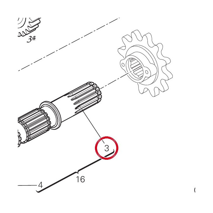Arbre secondaire 14911061C — réf. 14911061C | Ducati Store