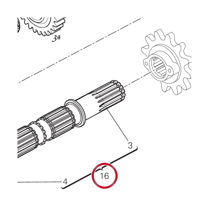 Arbre secondaire complet — réf. 15021781C | Ducati Store
