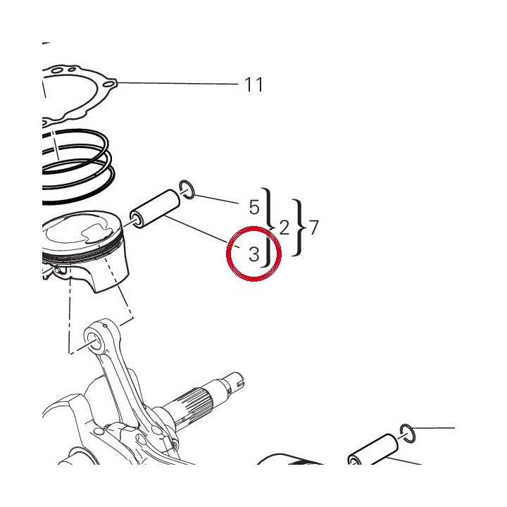Axe de piston 12113031A — réf. 12113031A | Ducati Store