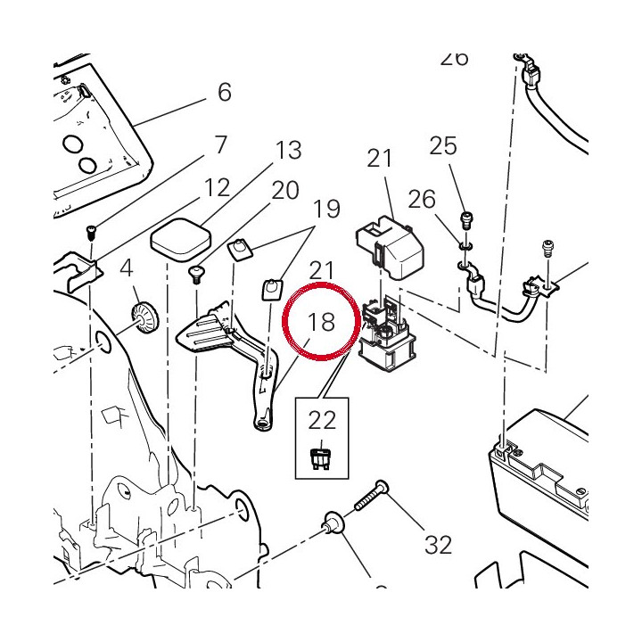 Bracket fix battery — réf. 8301M801A | Ducati Store