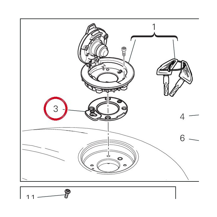 Joint, bouchon réservoir — réf. 86640111A | Ducati Store