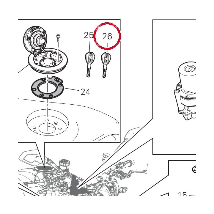 Clé vierge — réf. 59840291A | Ducati Store