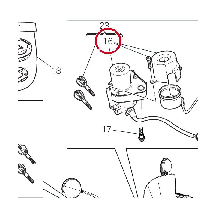Commutateur À clé 65220241D — réf. 65220241D | Ducati Store