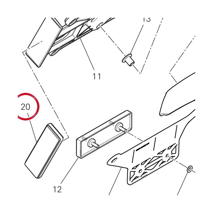 Catadioptre adhesif rouge — réf. 52910131B | Ducati Store