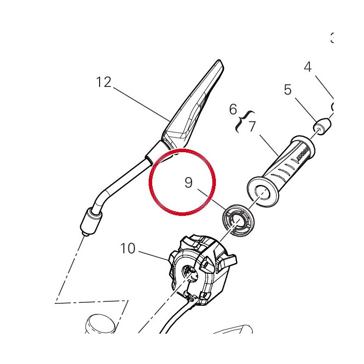 Entretoise poignée gauche — réf. 71316171A | Ducati Store