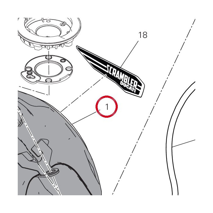 Réservoir carburant — réf. 58613181DA | Ducati Store