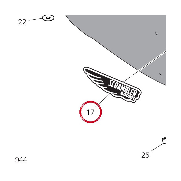Decalcomanie droite — réf. 4381H121A | Ducati Store