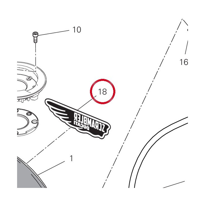 Decalcomanie gauche — réf. 4381H131A | Ducati Store