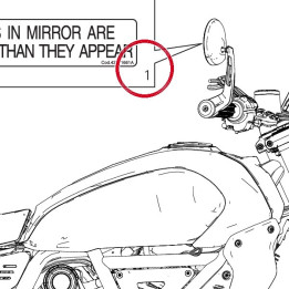 Etiquette precaution miroir — réf. 43311661A | Ducati Store